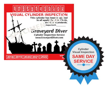 graveyard diver same day psi/pci scuba cylinder visual inspection